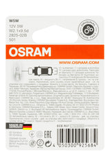 OSRAM ORIGINAL W5W halogen, position and number plate light, 2825-02B, 12V, double blister 2 count (Pack of 1) - white/clear