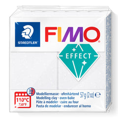 STAEDTLER 8010-002 FIMO Effect Oven-Hardening Polymer Modelling Clay - Galaxy White (57g)