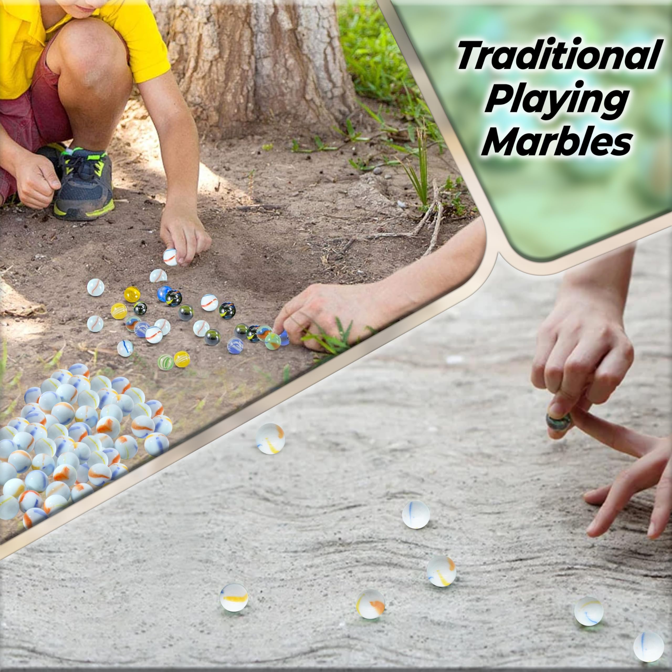 ARSUK Cat's Eye Marbles, Glass Marbles, Comes in a Bag, Protection Against Damage, Sports Toys & Outdoor (40pcs Milky Marble)