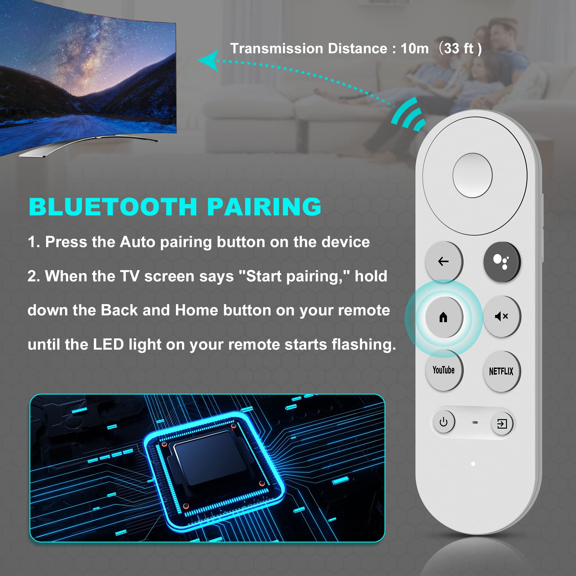 Voice Remote Control for Google Chromecast 4K Snow Streaming Player, Voice Remote for G9N9N GA01409 GA01919 GA01920 GA01923 GA02463 GA02464