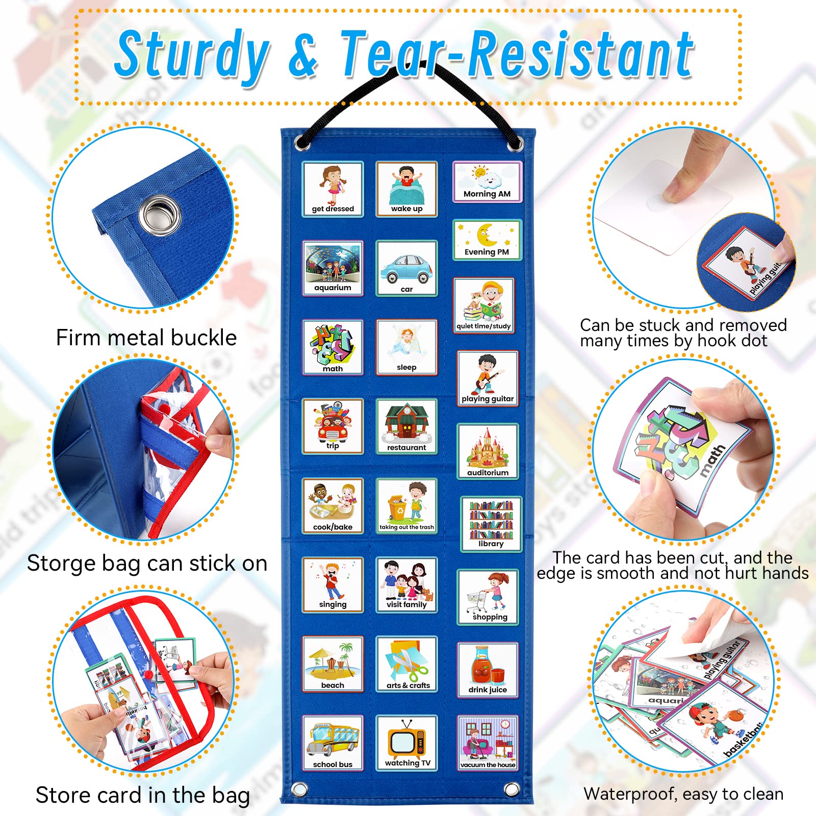 Visual Timetable, Children Visual Now and Next Board Learning Aids Tool with 70 Picture Cards To Support Communication, Daily Routine Chart for Speech and Language, ASD, Autism, Preschool