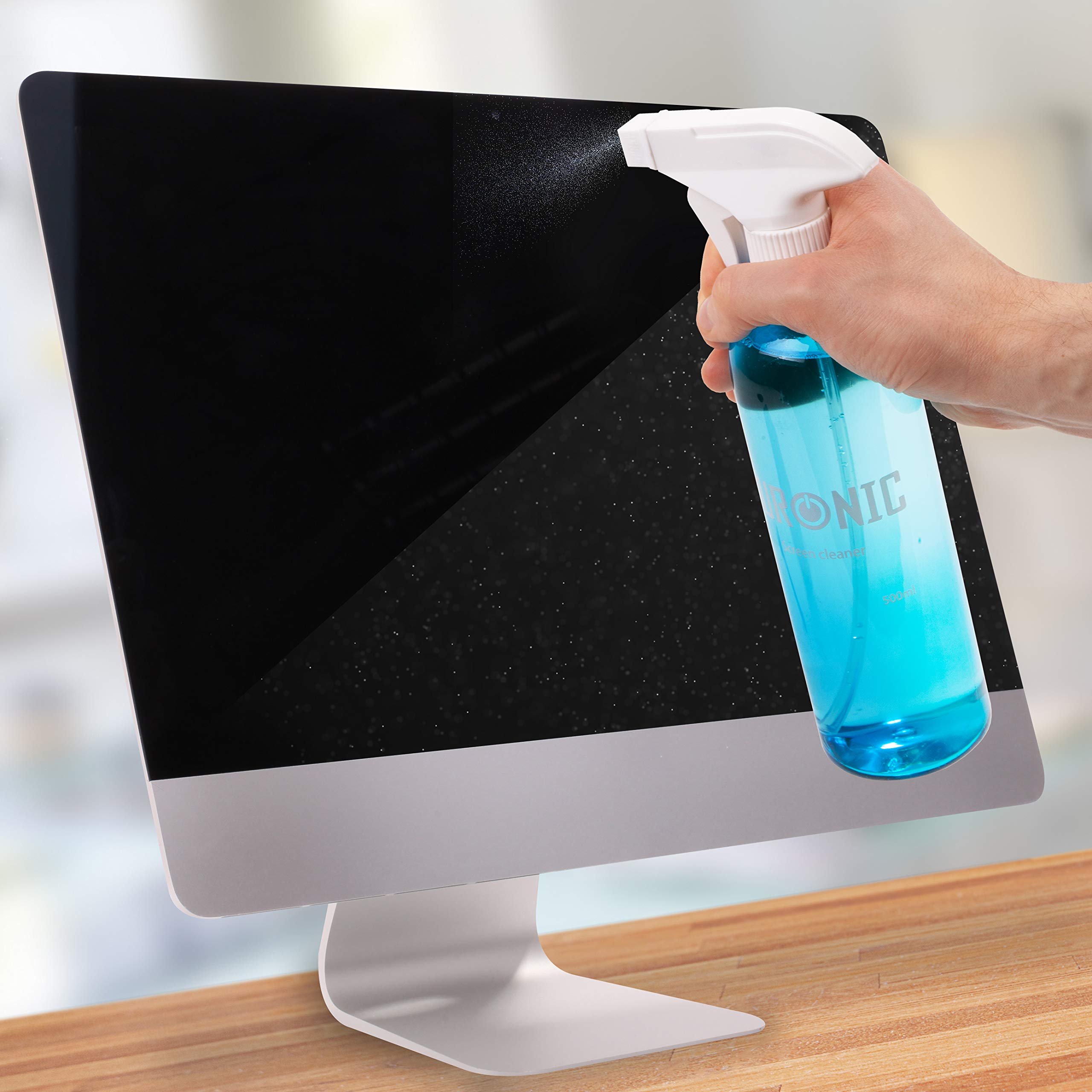 Duronic Screen Cleaner Kit SCK103   Large Bottle 500ml   Cleaning Spray for LCD/TFT/LED/Plasma/OLED Televisions and Computer Monitors   With Microfibre Cloth   Ideal for Laptops, Smartphones, Tablets