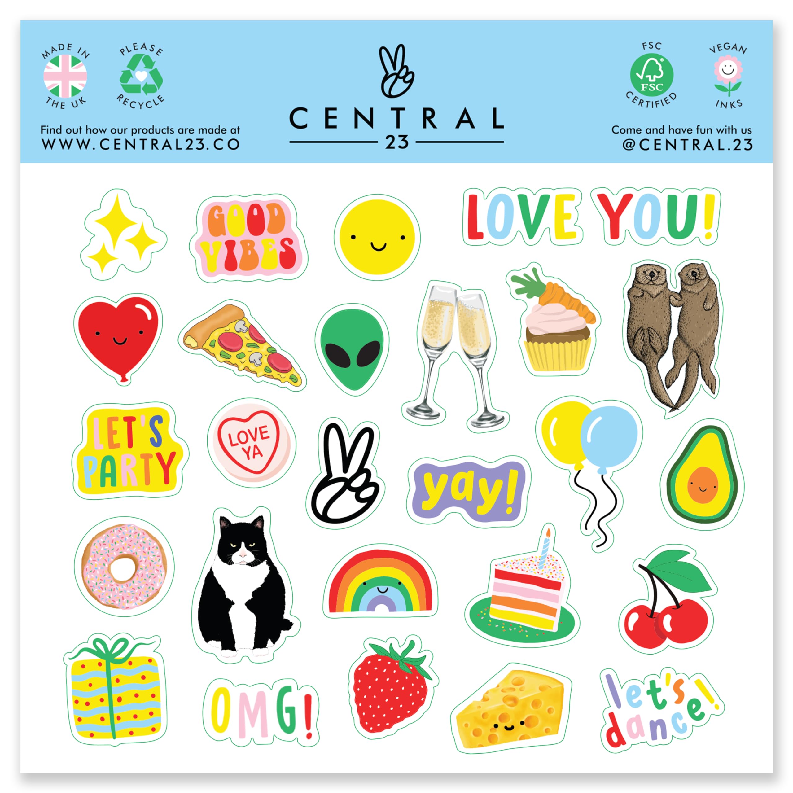 Central 23 - Birthday Card for Women - Funny Birthday Cards - Cat Greeting Card - For Wife Husband - Him Her - Male Female - Mum Dad - Comes with Stickers