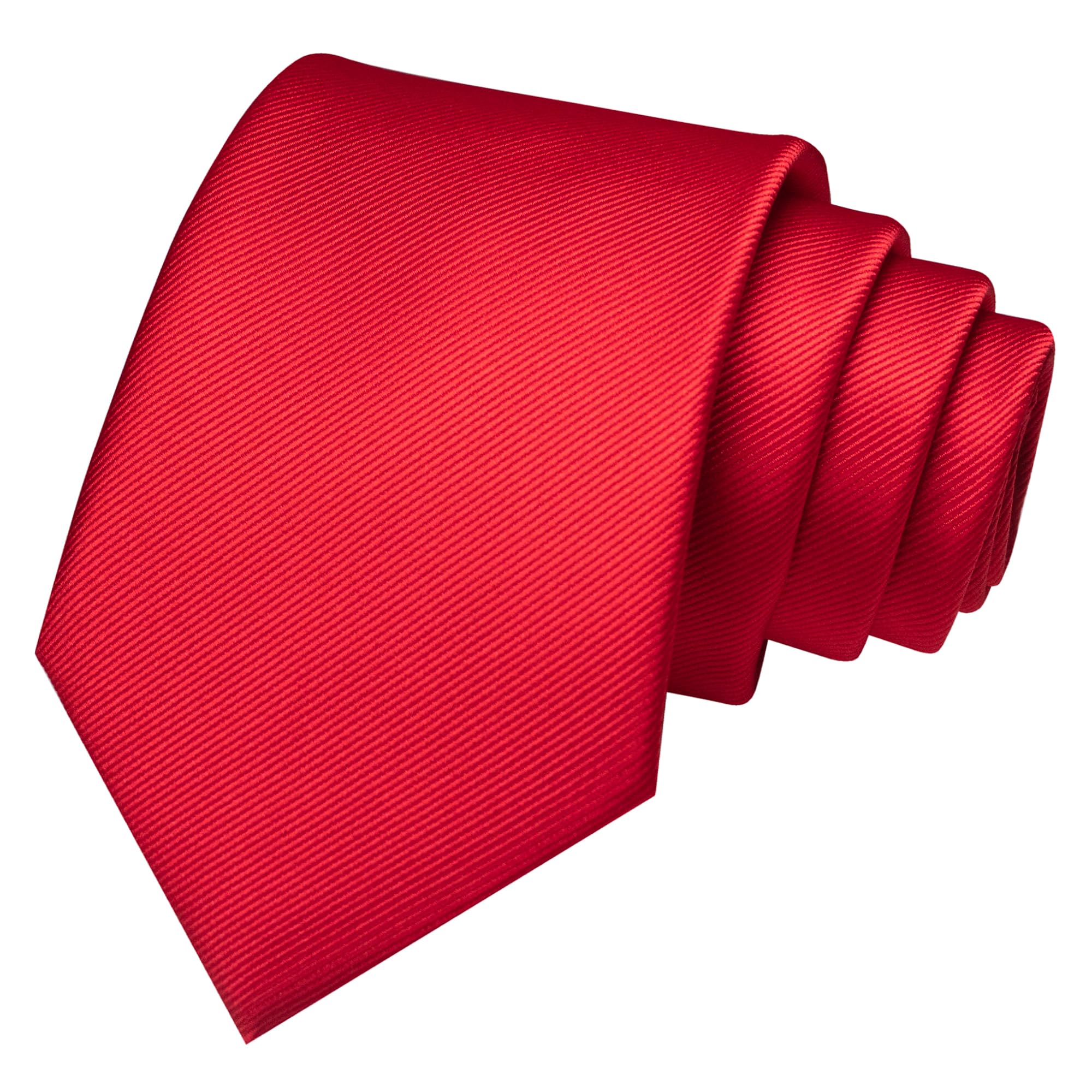 RBOCOTT Red Silk Tie and Pocket Square, Necktie Tie Clip Set for Men, Red, general