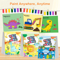 YPLUS Paint with Water Books for Toddlers, Watercolor Painting Paper for Kids Ages 1-3, 2-4, Art Craft Gift for Drawing with Brush (Small Size Robots)