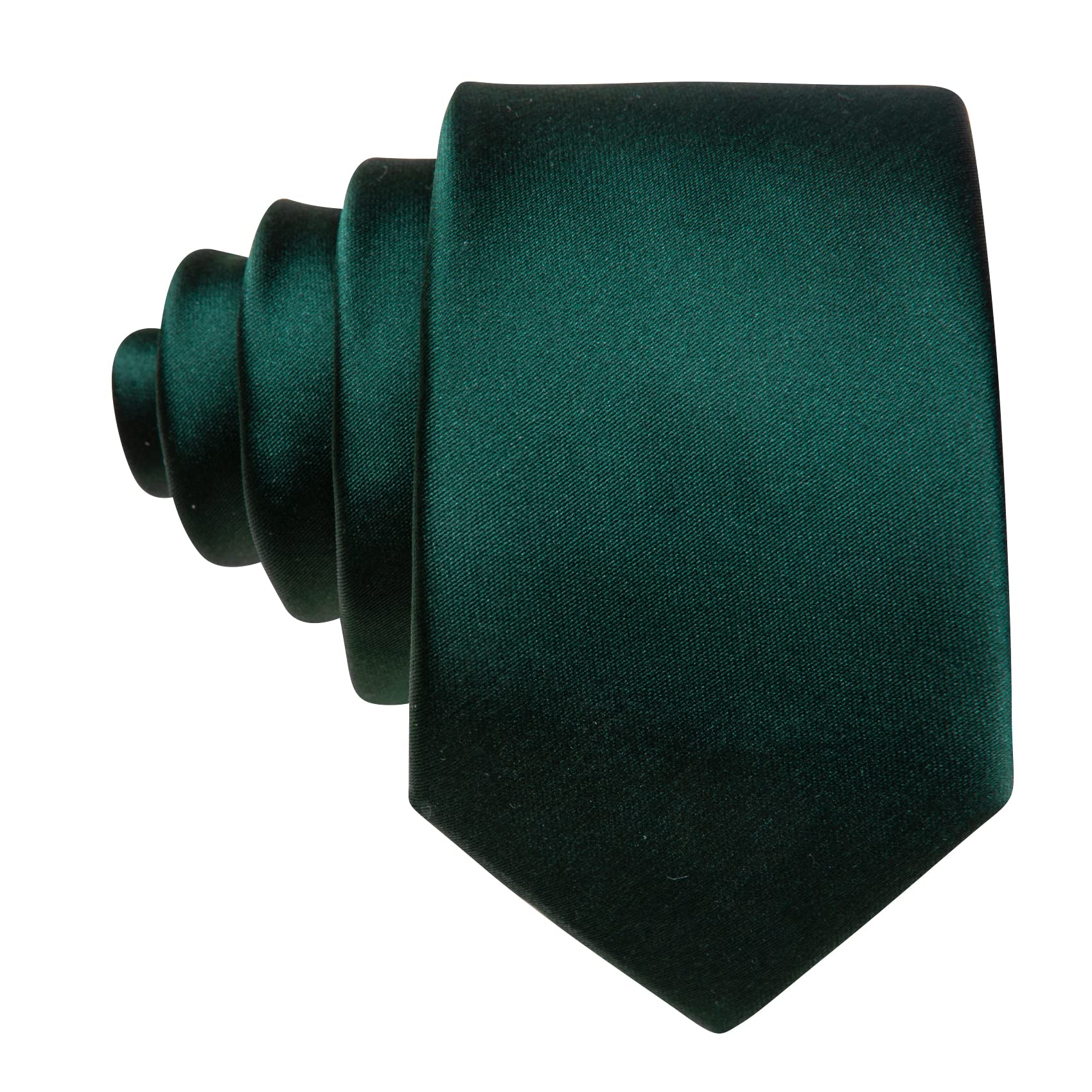 Barry.Wang Solid Green Ties for Men Stain Silk Necktie Handkerchief Cufflinks Wedding Christmas