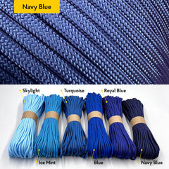 EdcX Paracord 4mm, 35and Solid Colors (10m, 15m, 30m, 50m, 100m, 300m)   Ideal for Crafting, DIY, Camping, Survival, Outdoor   100% Nylon Rope 4mm   Tactical Cord 550 Type III (Navy Blue, 15 m)