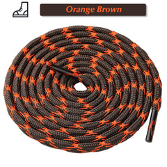 Stepace Round Boot Laces [2 Pairs] Heavy Duty Shoelaces for Work Boots Hiking Boot Shoes Orange Brown-160