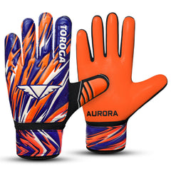 TOROGA Football Goalkeeper Gloves For Boys kids Children Youth Soccer Goalie Glove with Super Grip Palms (Orange, 5)