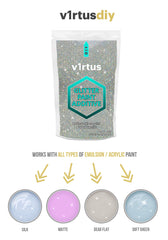 v1rtus Silver HOLOGRAPHIC Glitter Paint Additive [200g] New 2022 Technology, 2 x Finishing Buffing Pads Included Mix with Any Emulsion Paint for Perfect Interior or Exterior Walls, Ceilings, and Wood