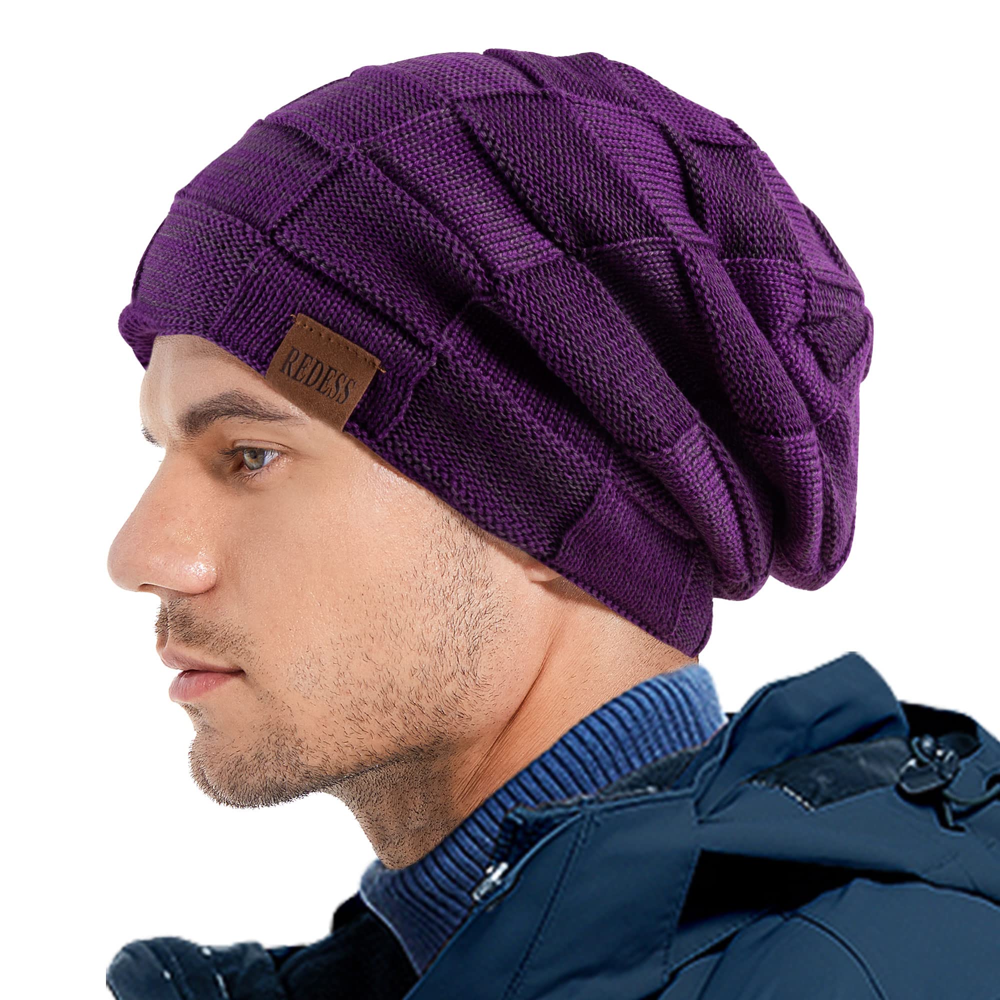 REDESS Beanie Hat for Men and Women Winter Warm Hats Knit Slouchy Thick Skull Cap