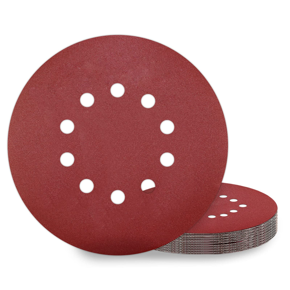 KONGMING 225mm sanding disc 10 Pcs 10 Hole Hook and Loop Grit P240 Sanding pads 9 inch sandpaper for Drywall Sander Long Neck Sander Sanding Giraffe