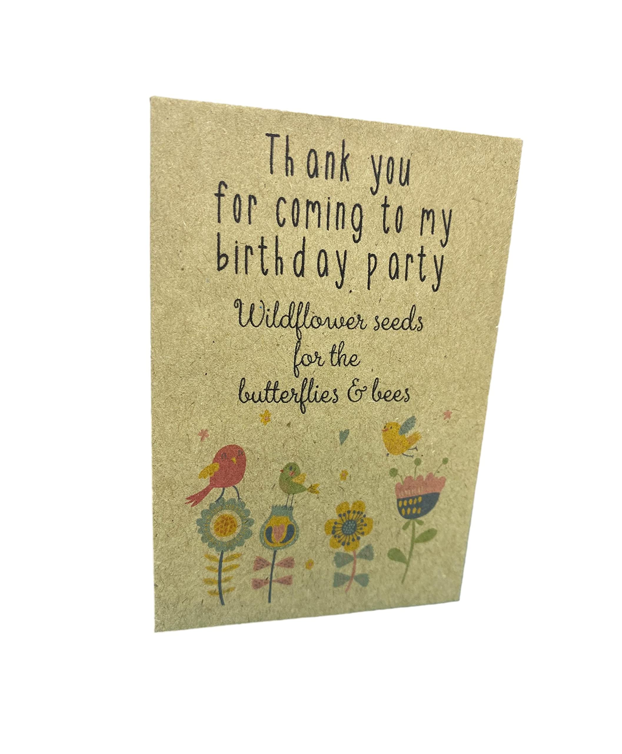 20 x Wildflower Seed Packets - Birthday Party Bag Fillers - Prime UNPERSONALISED Quick Dispatch