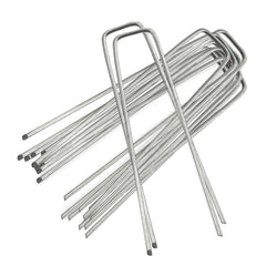 ANSIO Weed Membrane Pegs 10 Pack - 6 Inch/150mm U-Shaped Garden Pegs for Weed Control Membrane, Ground Pegs for Securing Lawn, Artificial Grass, Matting, and Netting - Galvanized Staples and Pins