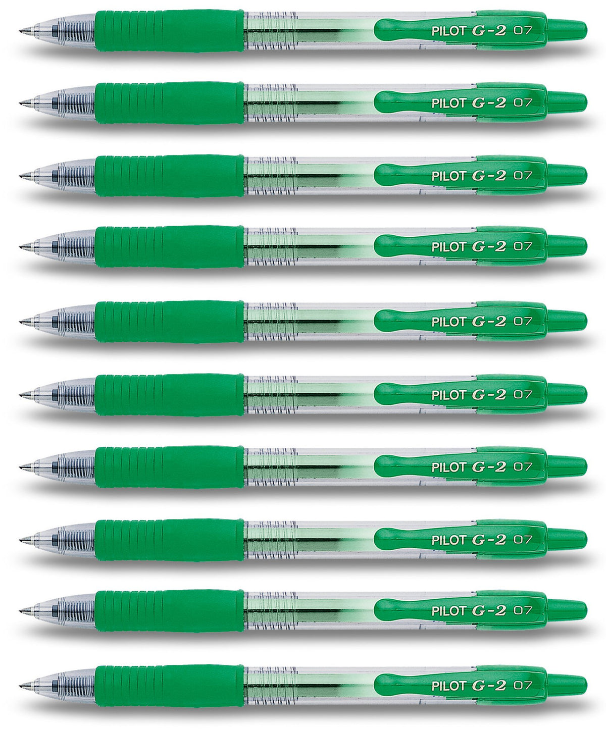 Pilot G2 Retractable Gel Pens, Grün, 10 Stifte