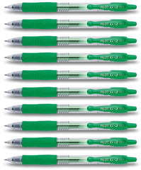 Pilot G2 Retractable Gel Pens, Grün, 10 Stifte