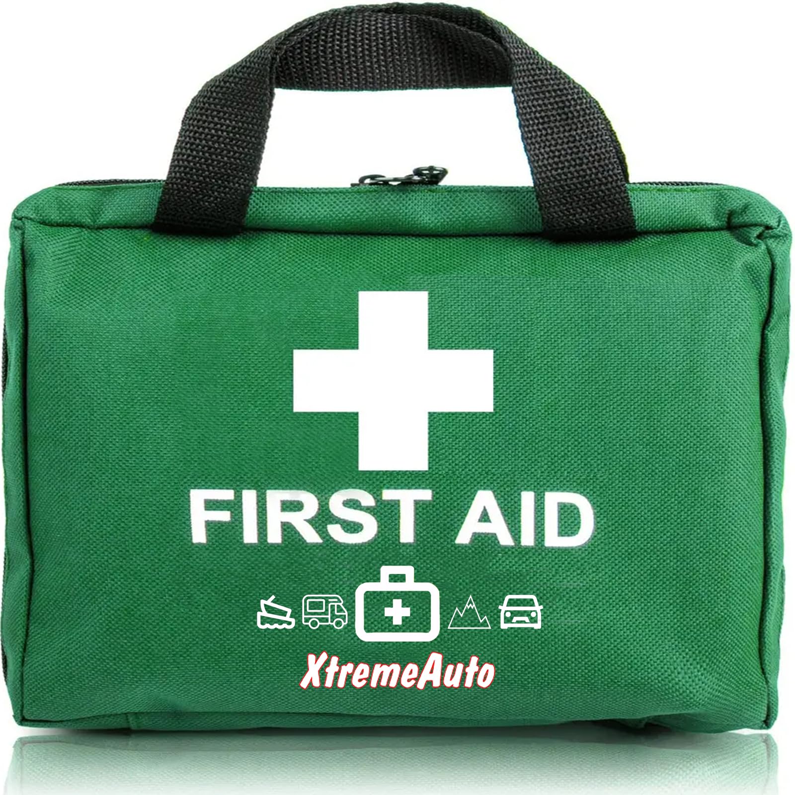 Xtremeauto 220 Piece Premium First Aid Kit - Jumbo First-Aid Kit Includes Eyewash, X2 Ice Packs, Emergency Medical Kits with Plasters & Essentials for Home, Office, Car, Sports, Camping, Business