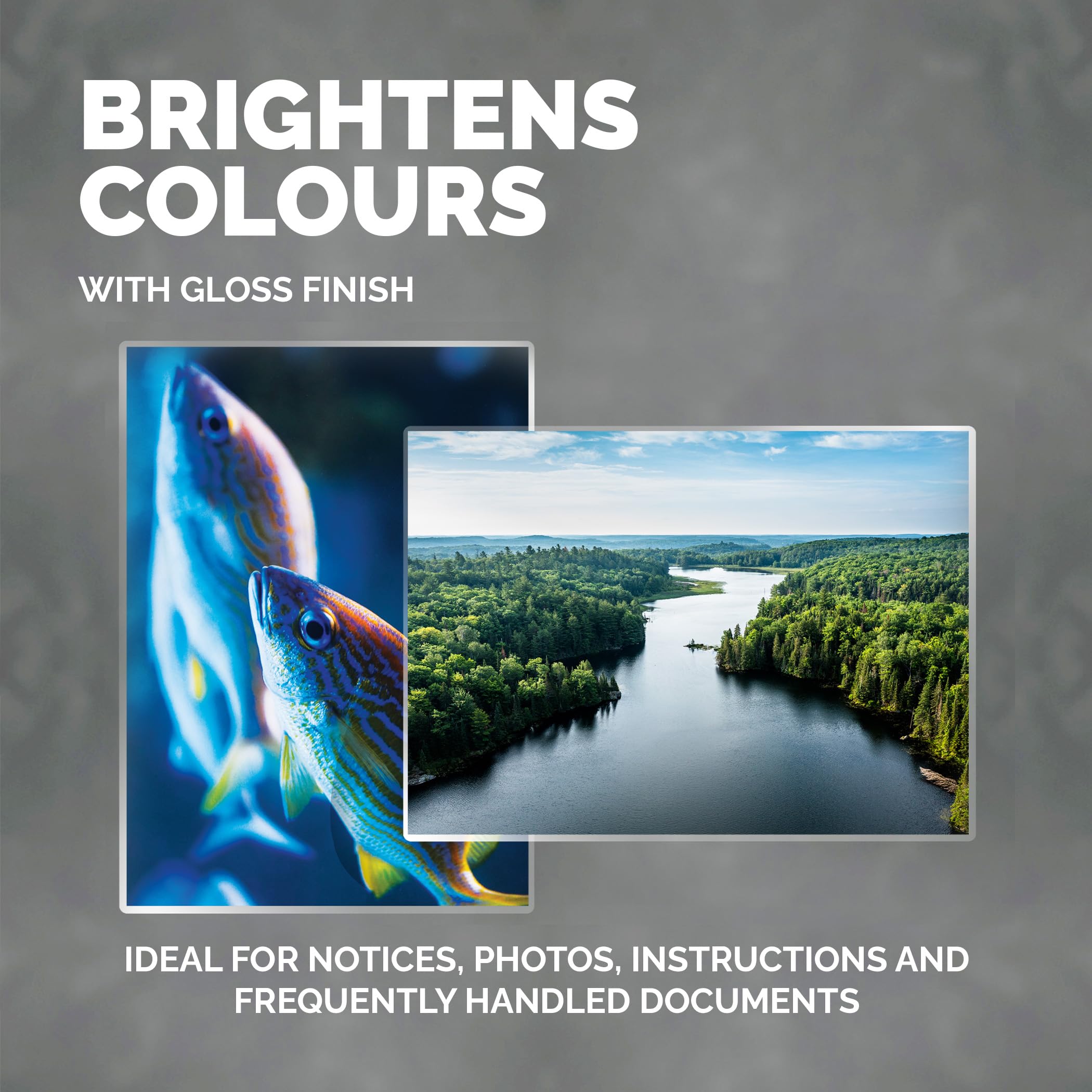 Fellowes A4 Laminating Pouches, Gloss Finish, 100 Sheets, 200 Micron (2 x 100 Micron) High Quality Finish - Ideal for Notices, Photos and Creatives