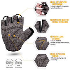 BOILDEG Cycling Gloves Bike Gloves Mountain Road Bike Gloves Anti-slip Shock-absorbing Pad Breathable Half Finger Bicycle Biking Gloves for Men & Women