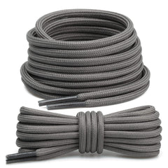 Stepace [2 Pairs Round Boot Shoelaces 3/16 inches Heavy Duty Shoe Laces for Sneakers Running Athletic Shoes-Gray-80