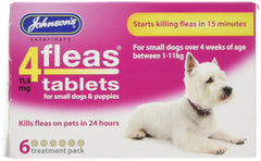 Johnsons Veterinary Products 4Fleas Tablets for Puppies and Small Dogs Treatment Pack, 6 Count (Pack of 1)