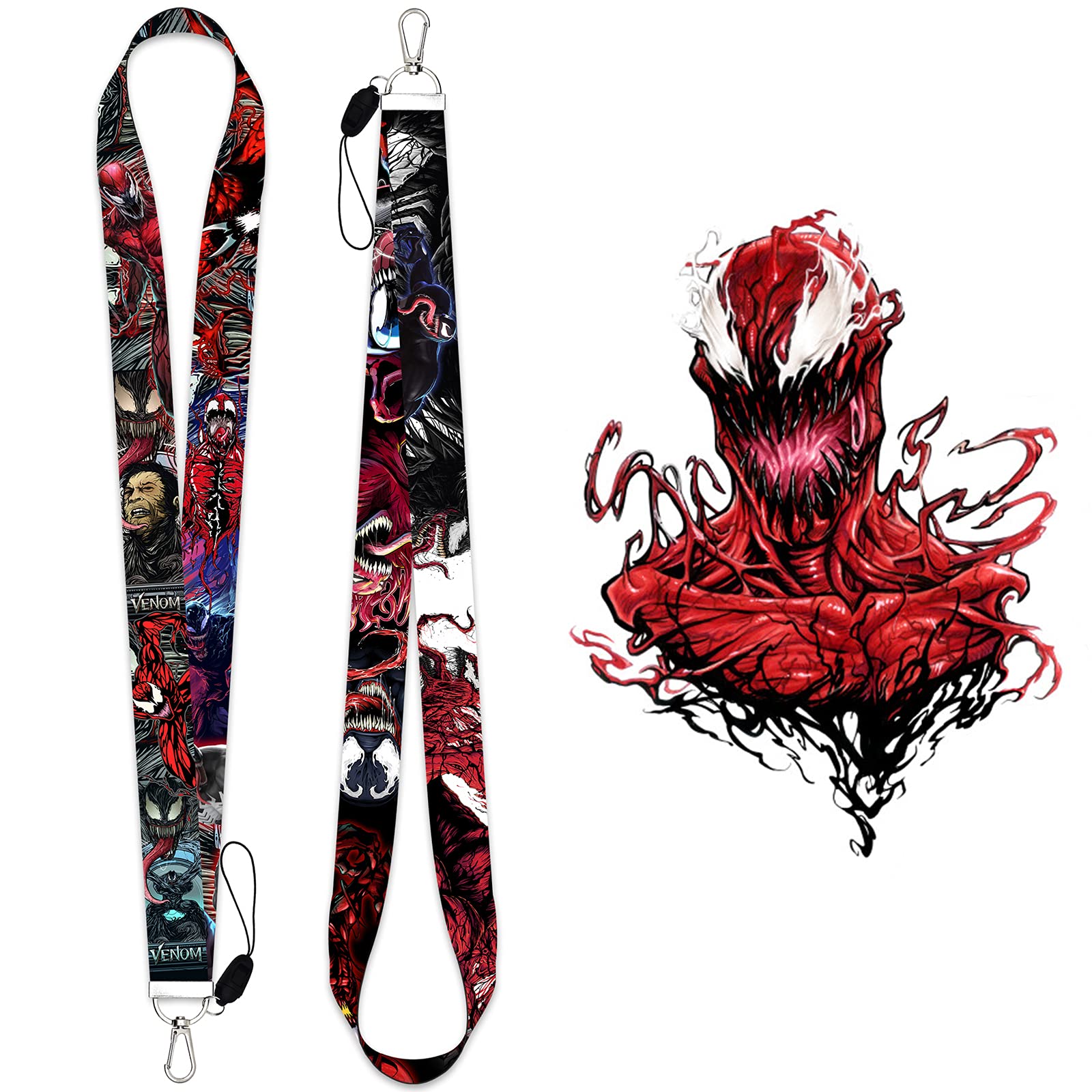 GTOTd Halloween Lanyard for Horror Movies with id Badge Holder(2 Pack) Terror Film for Keys Lanyard String Wallet Merch Decorations Gifts Party Keychains for Kids Teens