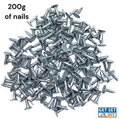 Galvanised Clout Nails 13mm - Roofing Felt Tacks for Shed Roof 200g - Heavy Duty Felt Nails for Securing Shed Roof Felt in a Handy Plastic Case