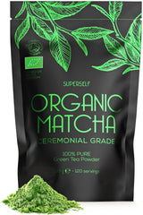 Organic Matcha Green Tea Powder - Ceremonial Grade - 120g (120 servings) - Premium Matcha Tea Powder - Certified Organic by The Soil Association - 100% Pure Stone Ground Tea Leaves - Vegan