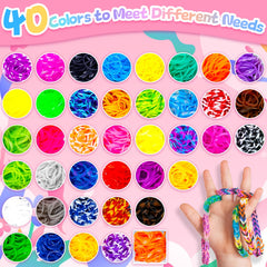 3500and Loom Bands, 40 Colors Loom Bands Kit with Clips Charms Beads and Accessories, Loombands for DIY Friendship Bracelet Making Kits, Craft Kits, Birthday Gift for Kids Boys Girls Age 3 4 5 6 7