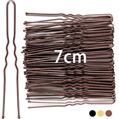 Mbsomnus 7cm Hair Pins for Buns, 50pcs Bobby Pins Brown Hair, U Shaped Hair Pins for Women Girls, Hair Grips for Thick Hair, Hair Styling Accessories for Wedding Salon Home Use (Brown, 2.76 Inch)