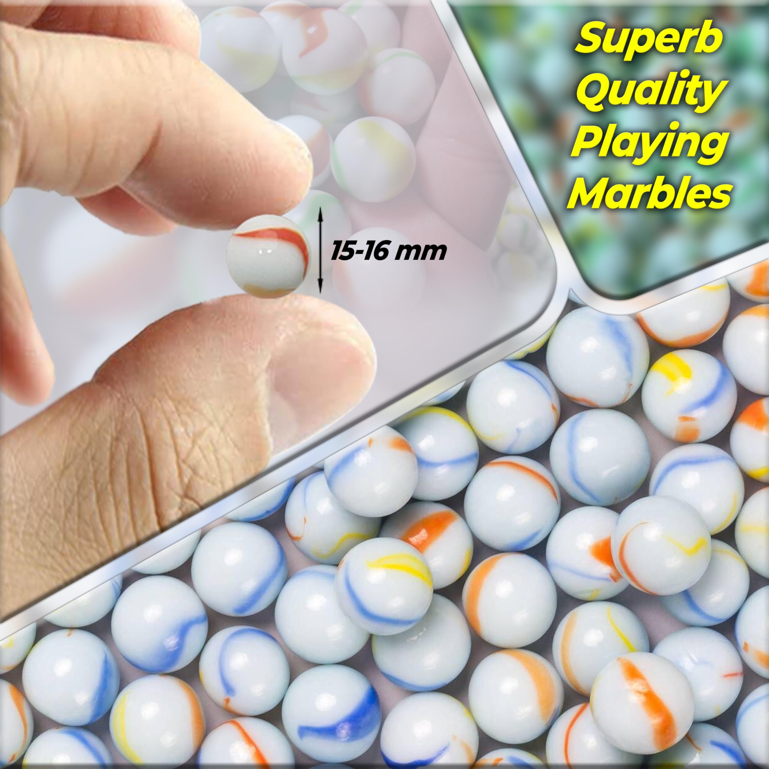 ARSUK Cat's Eye Marbles, Glass Marbles, Comes in a Bag, Protection Against Damage, Sports Toys & Outdoor (40pcs Milky Marble)