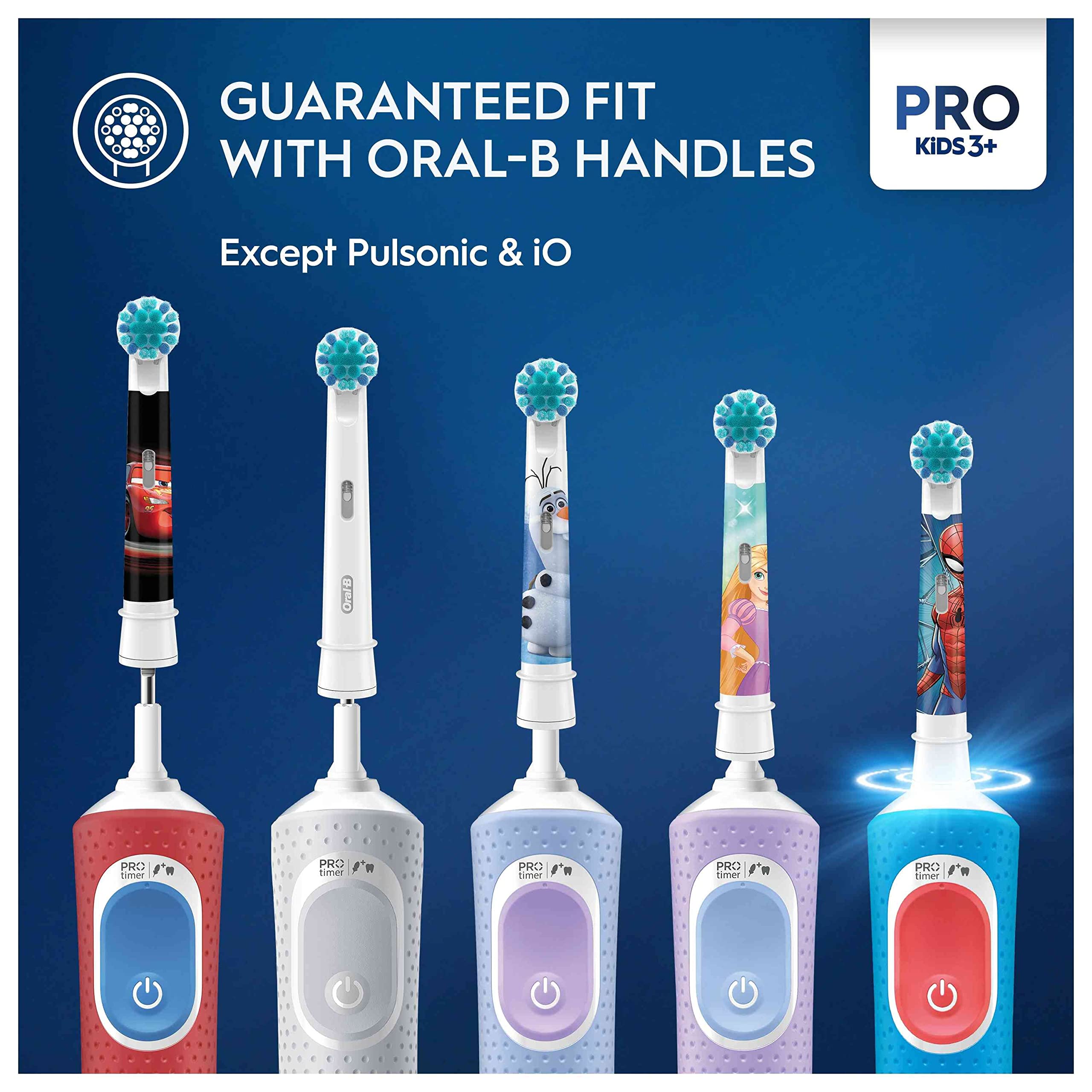 Oral-B Pro Kids Electric Toothbrush Head, With Spiderman Characters, Extra Soft Bristles, For Ages 3and, Pack of 4 Toothbrush Heads, White