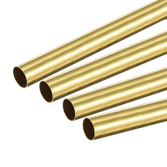 sourcing map Brass Round Tube 8.5mm OD 0.2mm Wall Thickness 300mm Length Pipe Tubing 4 Pcs