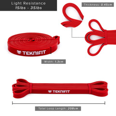 Teknifit Resistance Band - Single Pull Up Power Band - Full Body Workout and Home Fitness Solution - Inc FREE Exercise Guide Download