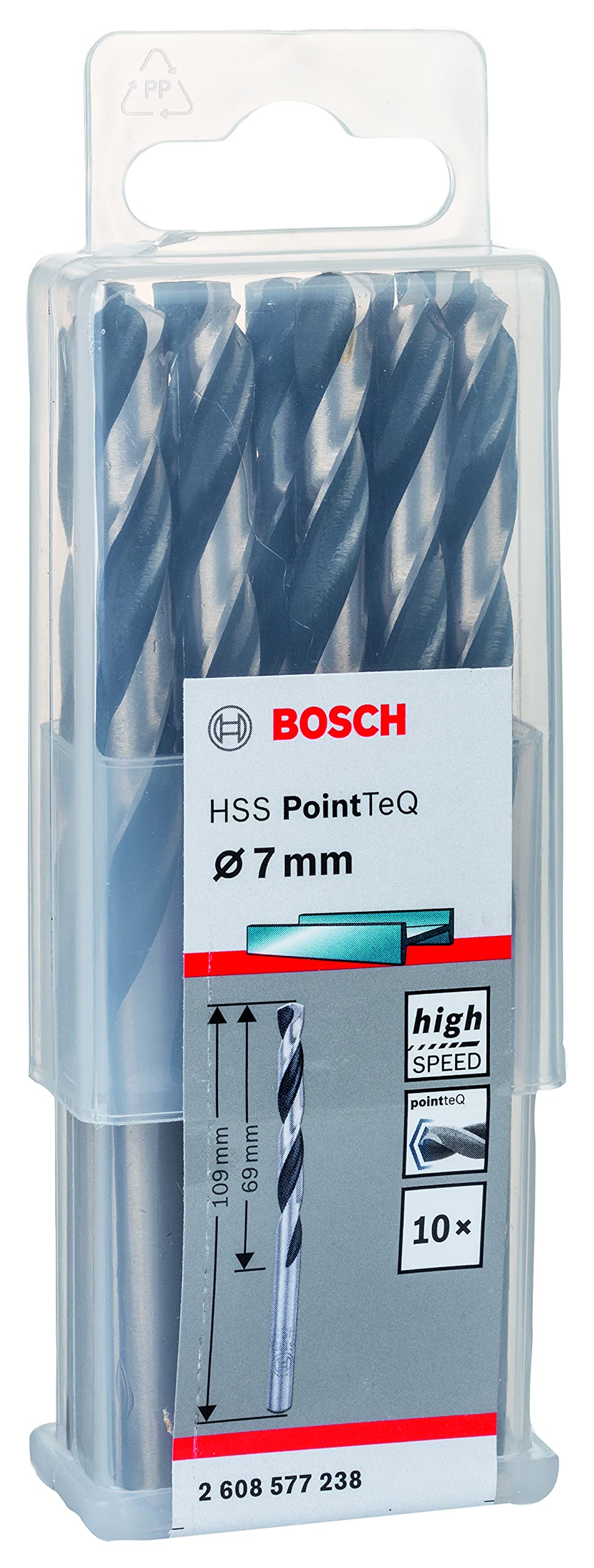 Bosch Professional PointTeQ HSS Twist Drill Bit (for metal, 7 x 69 x 109 mm, accessories for drill driver)