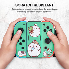 DLseego Compatible with Switch Skin Sticker,Cartoon Cute Fun Skins Full Set Faceplate Cover Decals for Kids Girl Women,Console & Joystick Controller & Dock Protection Kit for Switch-Purple