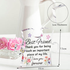 Merclix Best Friends Puzzle-Shaped Acrylic Plaque for Women Birthday Friendship Gifts for Women Christmas Bestie Gifts for Women Gifts for Friends Women Best Friends Birthday Gifts