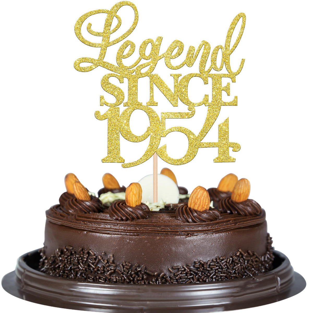 Xsstarmi 1 Pack Legend Since 1954 Cake Topper Seventy Cheers to 70th Birthday Hello 70 and Fabulous Cake Pick Decoration for 70th Birthday Wedding Anniversary Party Cake Decorations Glitter Gold