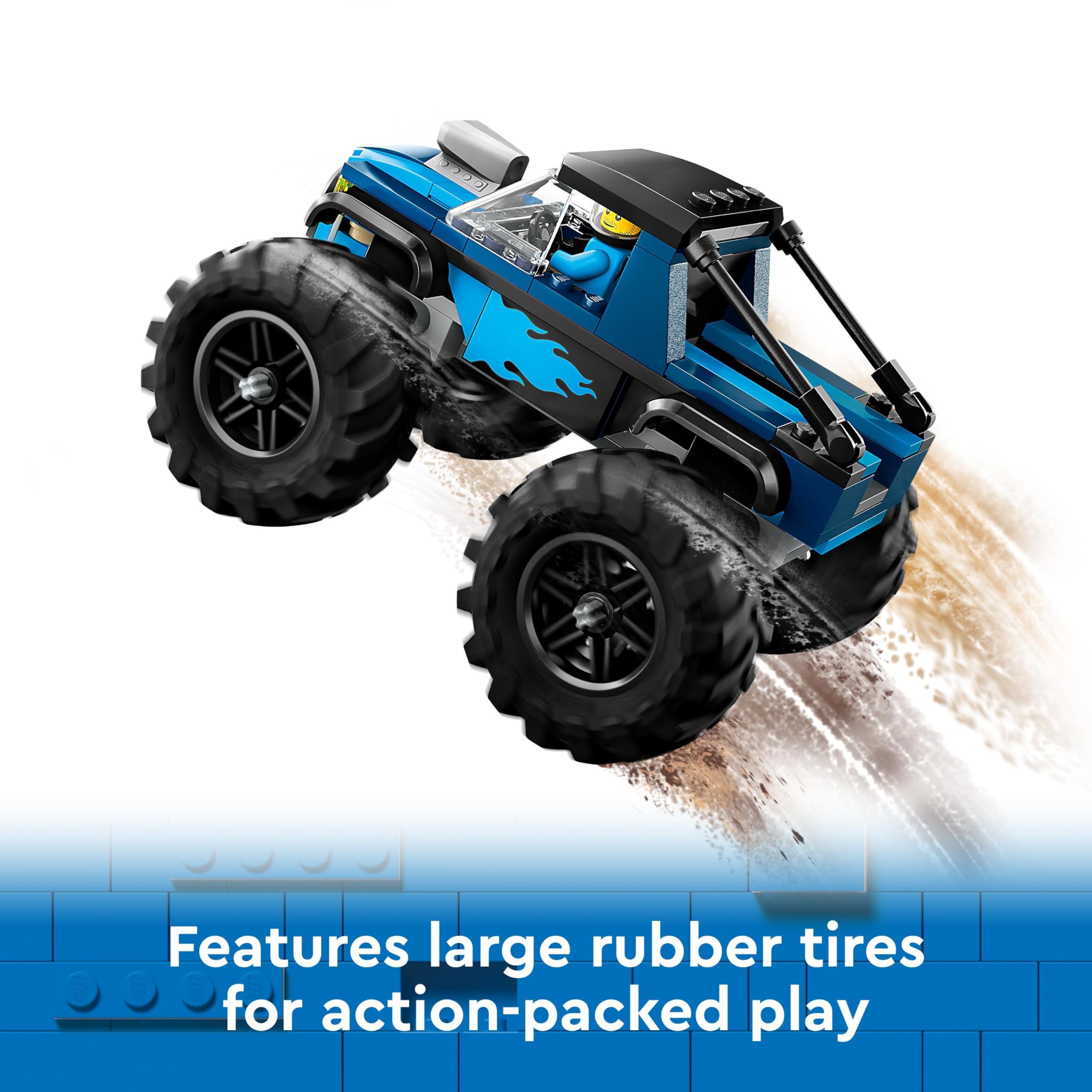LEGO City Blue Monster Truck Toy for 5 Plus Year Old Boys & Girls, Vehicle Set with a Driver Minifigure, Creative Race Car Toys for Kids, Birthday Gift Idea 60402