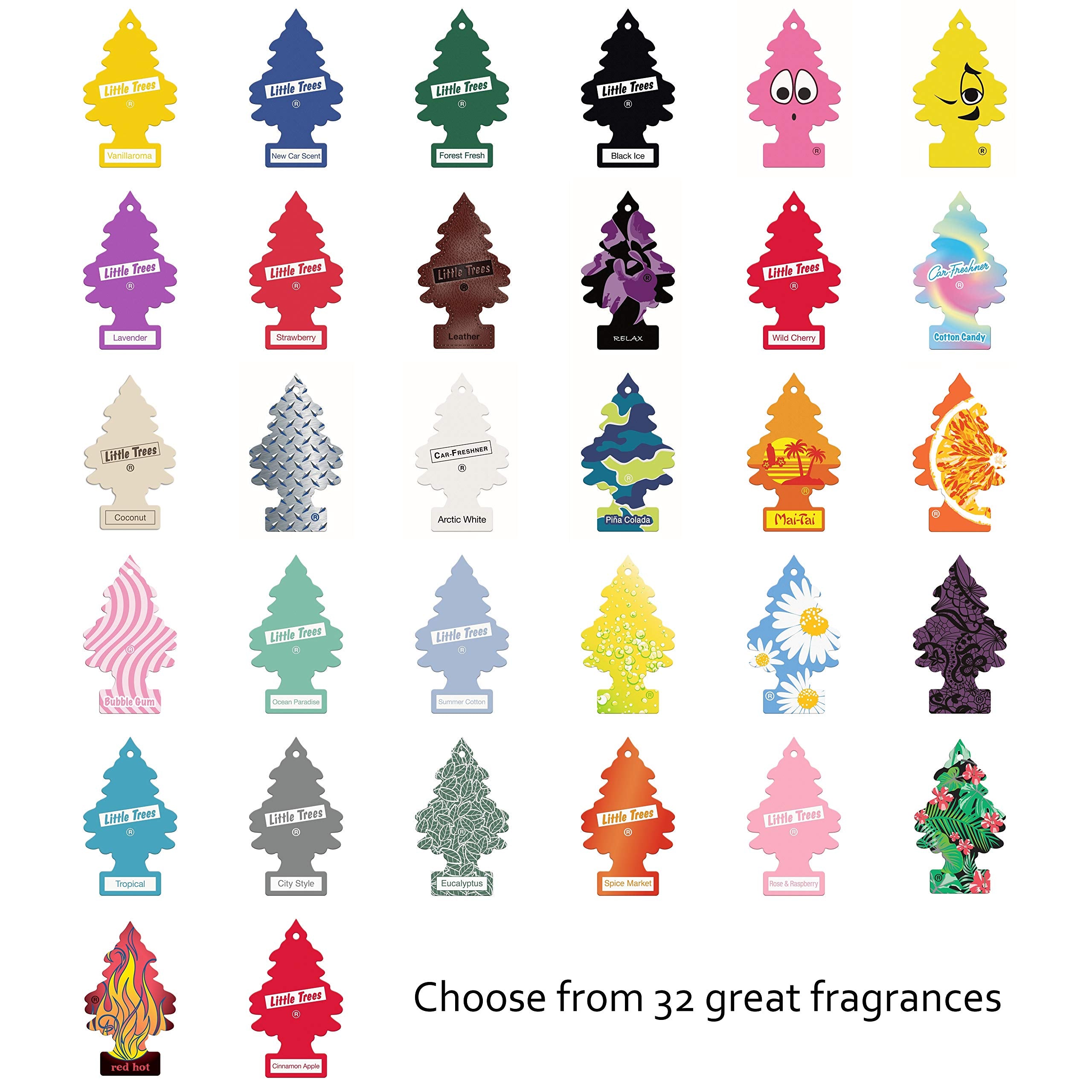 Little Trees Air Freshener, Traditional Fragrances, Pack of 6 (Packaging may vary)