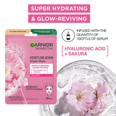 Garnier Sheet Mask Discovery Collection, Face & Eye Sheet Masks for Dehydrated, Dull and Tired Skin, With Hyaluronic Acid and Glycerine, Skin Active, Pack of 5