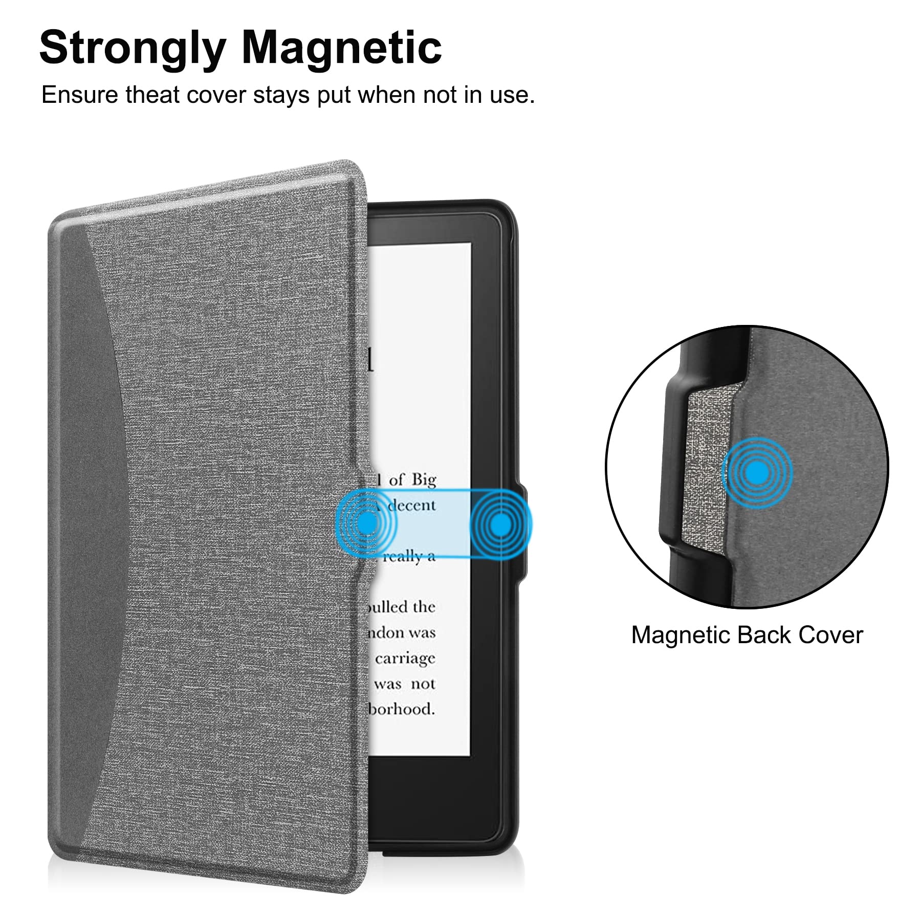 VOVIPO Case for 6.8 inches Kindle Paperwhite (11th Generation-2021) and Kindle Paperwhite Signature Edition,Slim Protective cover shell for 6.8 kindle paperwhite-Grey