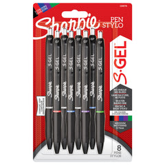 Sharpie S-Gel   Gel Pens   Medium Point (0.7mm)   Assorted Ink Colours   8 Count