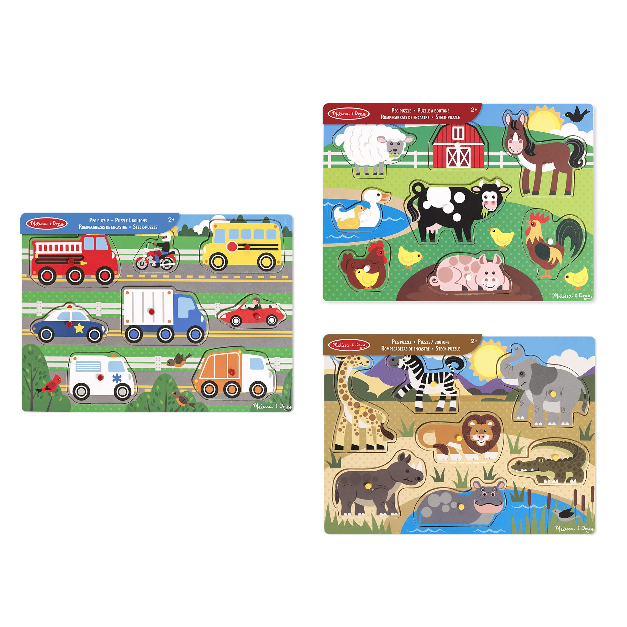 Melissa & Doug Wooden Toys - Safari Peg Boards for Children, Learning Toys for 2 Year Old Girls & Boys Toddler Puzzles Gifts, Kids Wooden Puzzles for 2 Year Olds, Jigsaws for Children Age 2 3 4