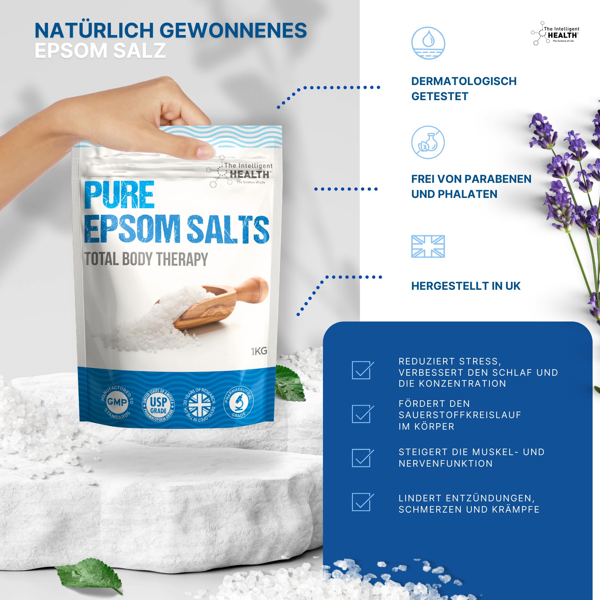 Pure Epsom Salts   Magnesium Sulphate Bath Salt (450g Pack)