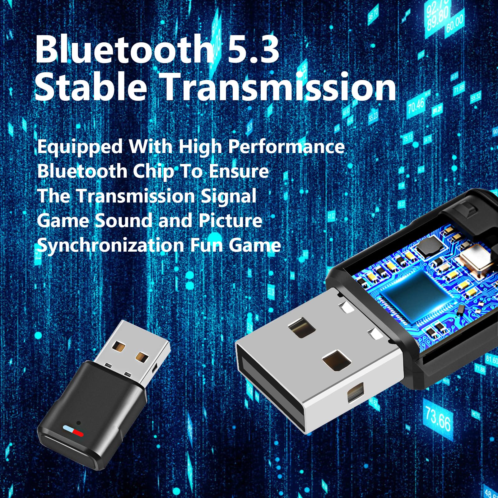 IBEIKE Bluetooth Transmitter Gaming Bluetooth Audio Only Transmitter, Easily Connect for PS5/PS4/PC, Adapter for PlayStation 5 PS5 Bluetooth Adapter Headphones & Speakers