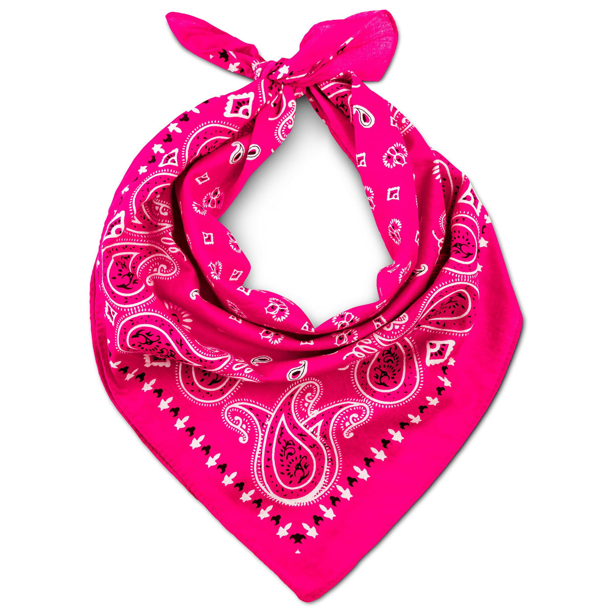 Pink Bandana For Men & Women - Cotton Headband Paisley Hair Bandanas - Pirate Scarf - Headwear Cycling Cowboy Sports Neckerchief