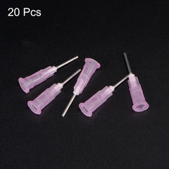 sourcing map Industrial Blunt Tip Dispensing Needle with Luer Lock for Liquid Glue Gun, 18G 1/2 inches, 20 Pcs (Pink)