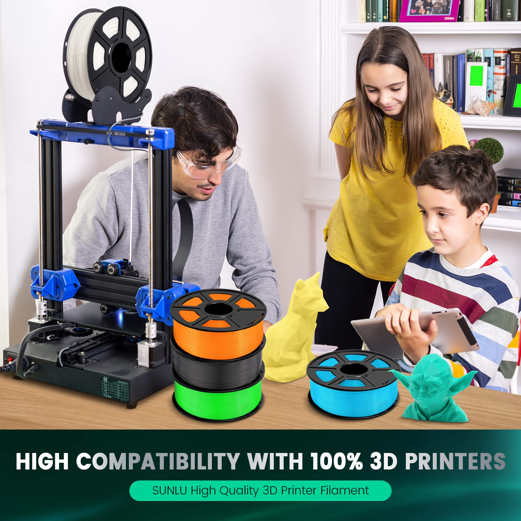 SUNLU PLAand 3D Printer Filament, PLA Plus Filament 1.75mm, Toughness Enhanced 3D Filament Compatible with 3D FDM Printers, Dimensional Accuracy and/- 0.02 mm, 1 kg Spool(2.2 LBS), PLAand Transparent Red