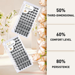 Cluster Lashes B05 Mixed Tray 72 Clusters B&Q Lash Clusters C D Curl Individual Cluster Lashes Mega Volume Eyelash Clusters DIY Lash Extensions Soft Fluffy Cluster Eyelash Extensions(B05,D-8-16mix)